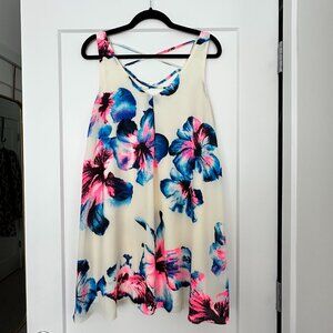Nordstrom Soprano Tropical Flower Trapeze Mini Dress